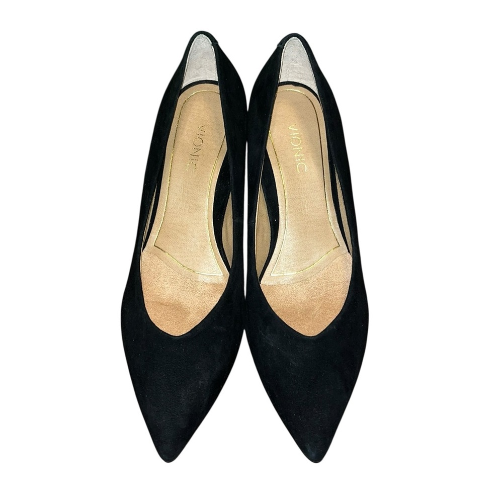 Vionic Black Suede Kitten Heel Pump - Picture 3 of 11